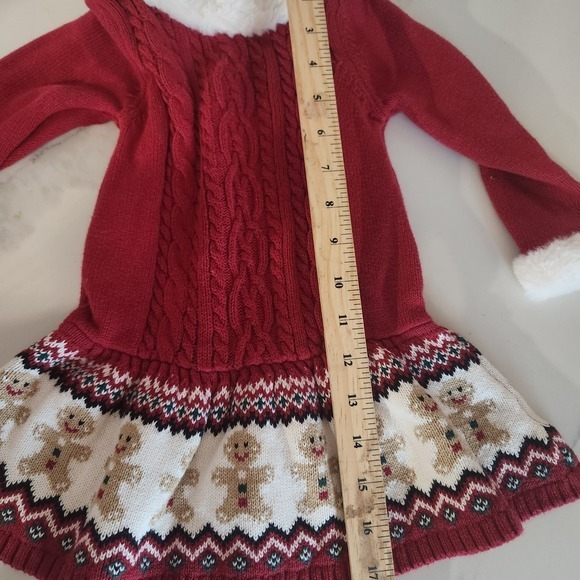 Gymboree Red Gingerbread Man Sweater Dress Baby Girls 12 18 Months - Picture 6 of 6